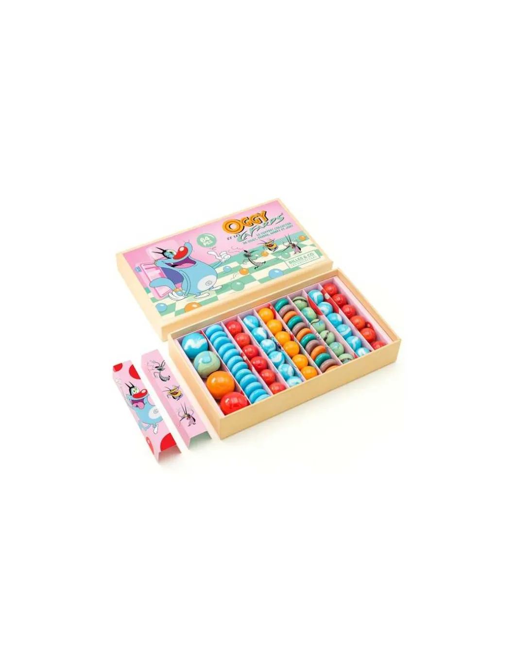 Coffret de 64 billes Oggy et les Cafards - Billes & Co