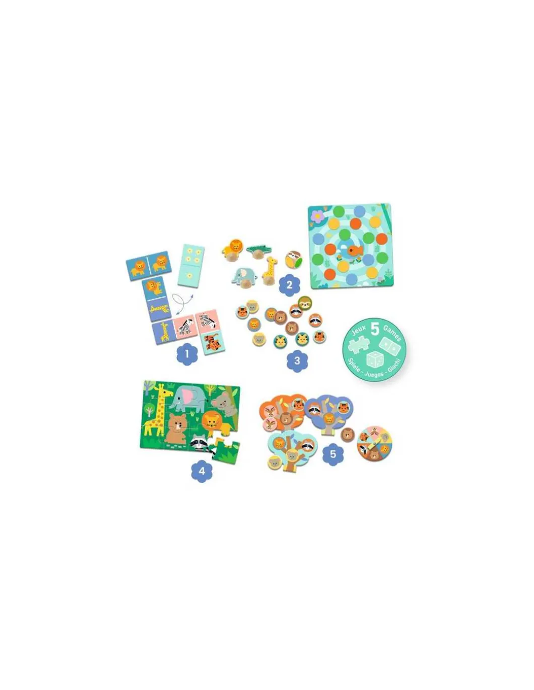 Coffret de 5 jeux Animaux sauvages - Djeco