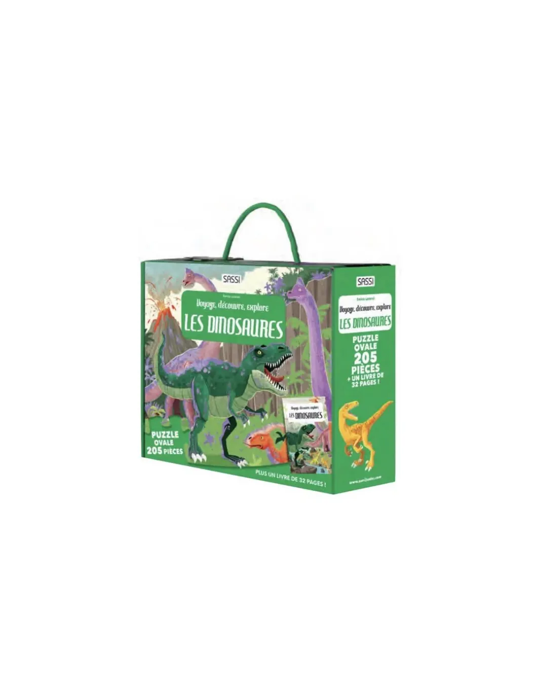 Coffret livre et puzzle Les dinosaures - Sassi