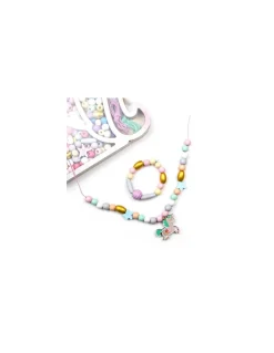Coffret perles bois tête de licorne - Sycomore