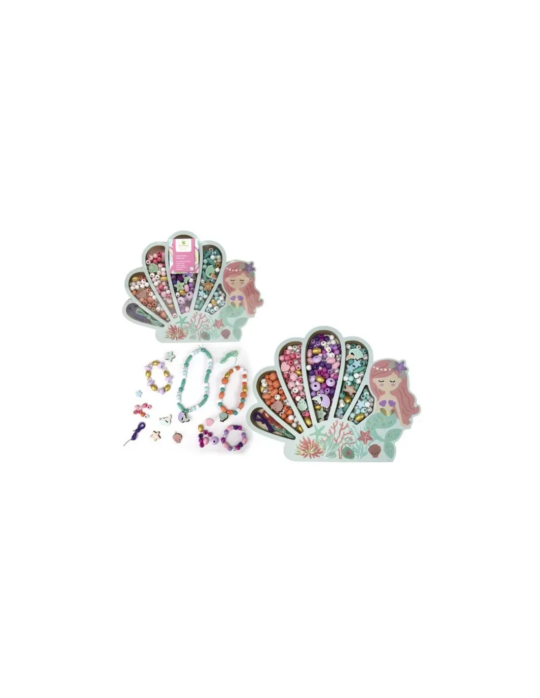 Coffret sirène 400 perles en bois - Sycomore