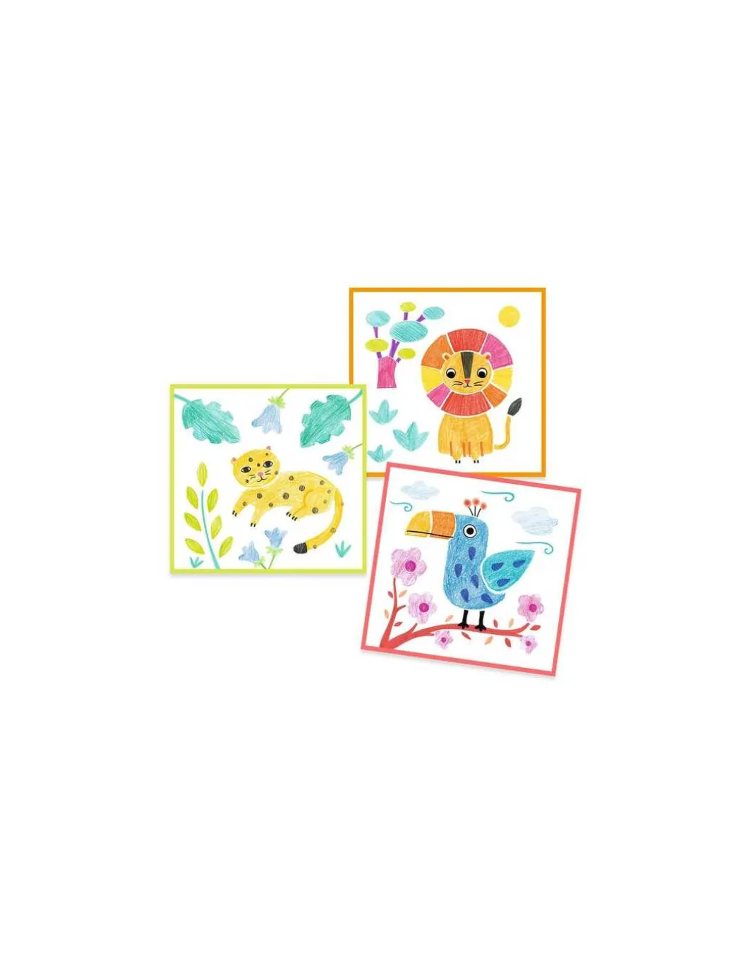Coloriage 3 pochoirs pour une image - Djeco