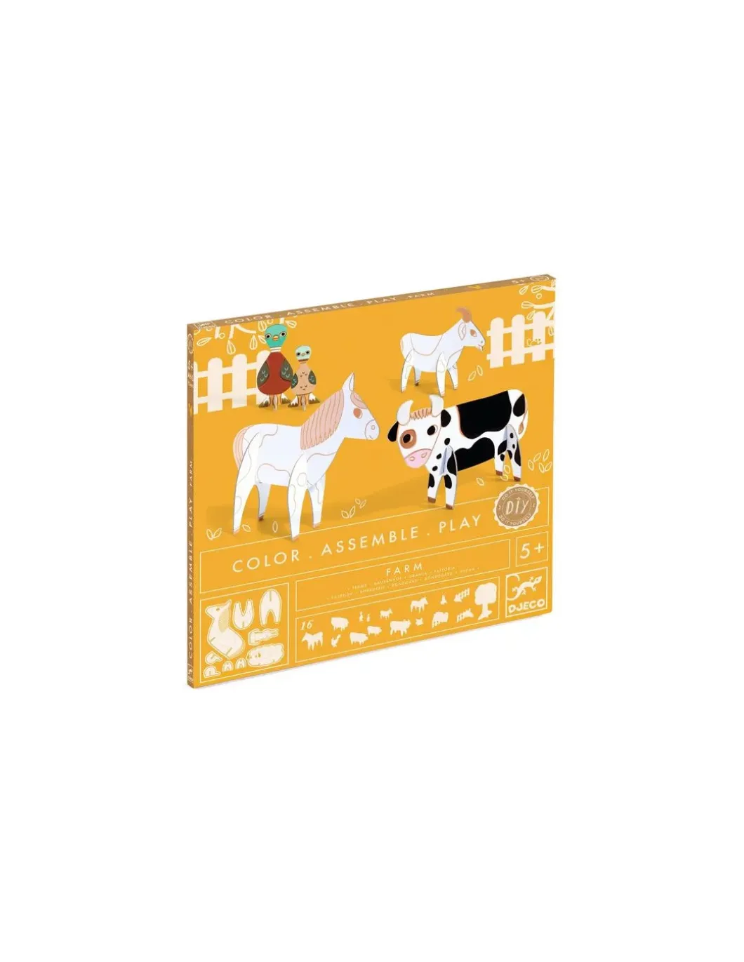 Colorie assemble et joue DIY Ferme - Djeco