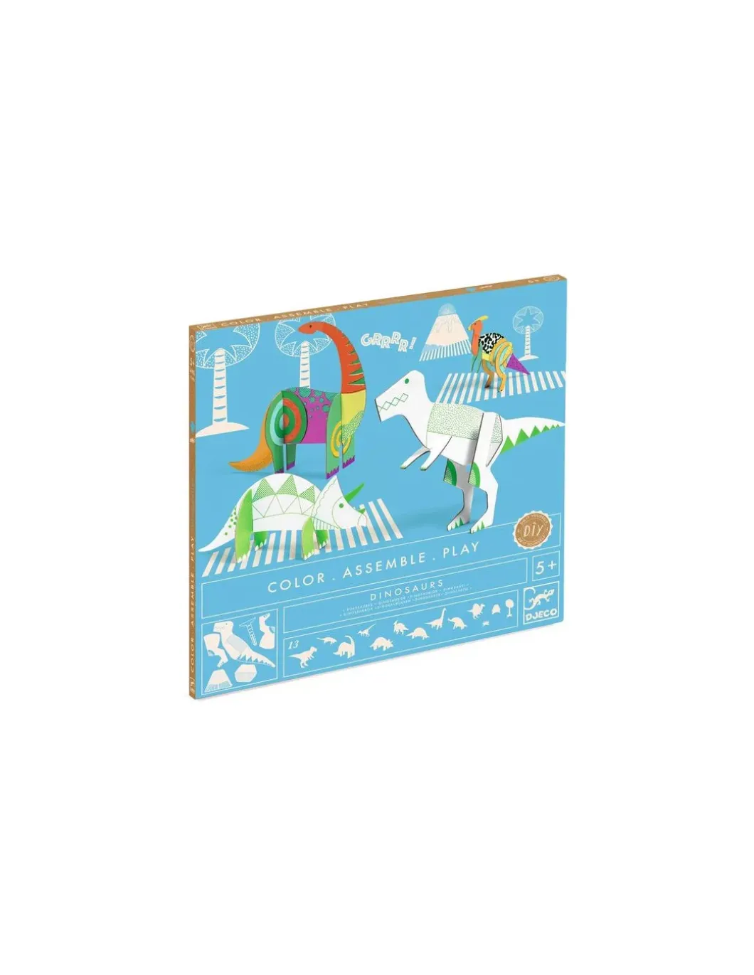 Colorie assemble et joue DIY Dinosaures - Djeco