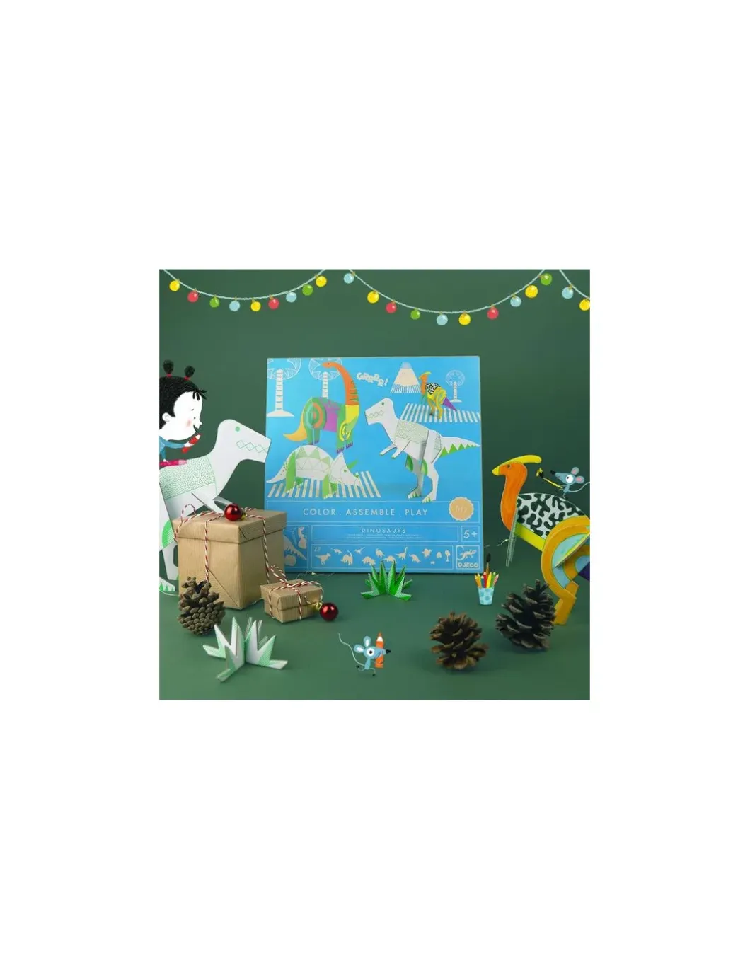 Colorie assemble et joue DIY Dinosaures - Djeco