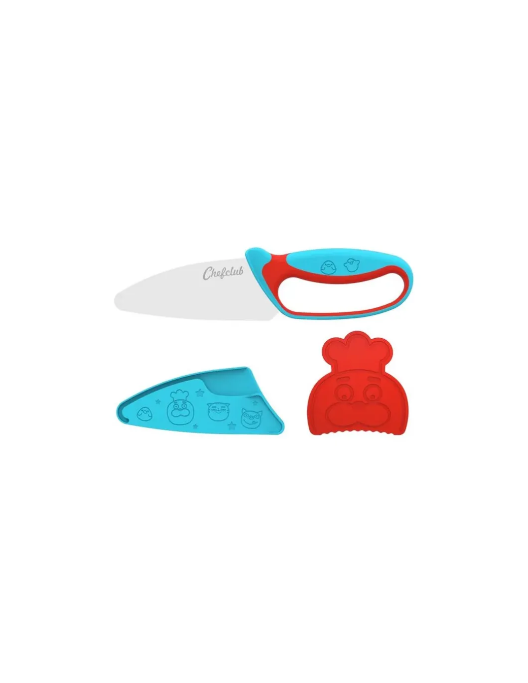 Couteau du chef bleu et rouge - Chefclub Kids