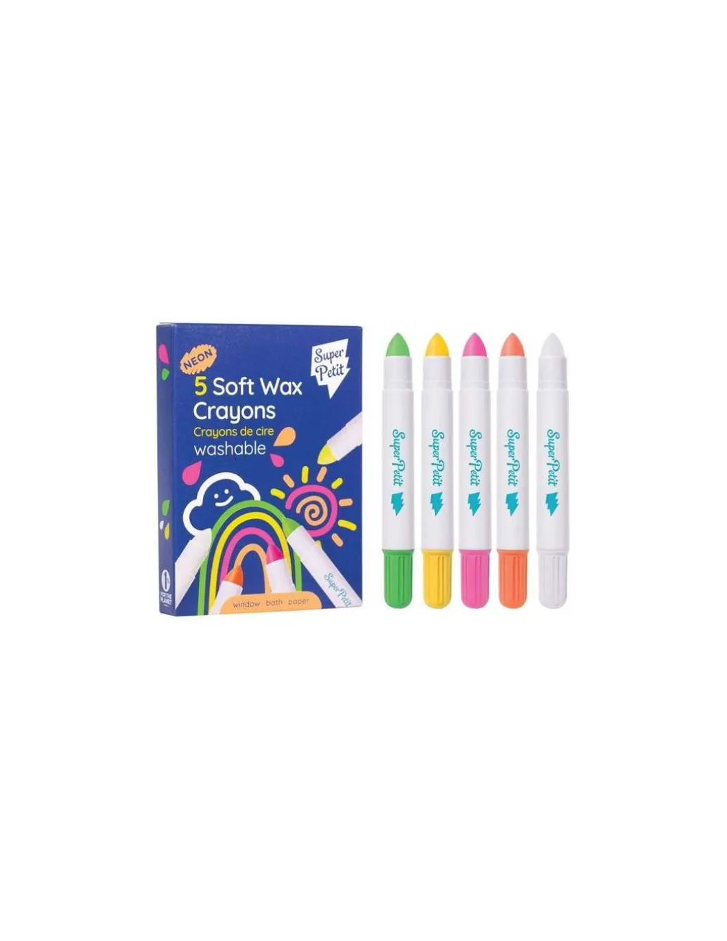 Crayons de cire lavables Néon - Super Petit