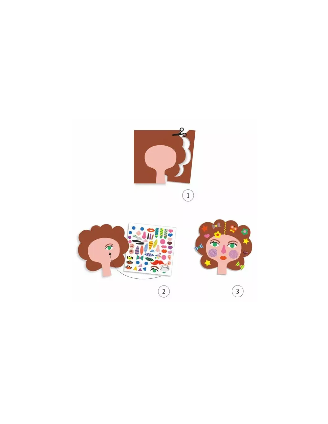Créer avec des stickers coiffeur - Djeco