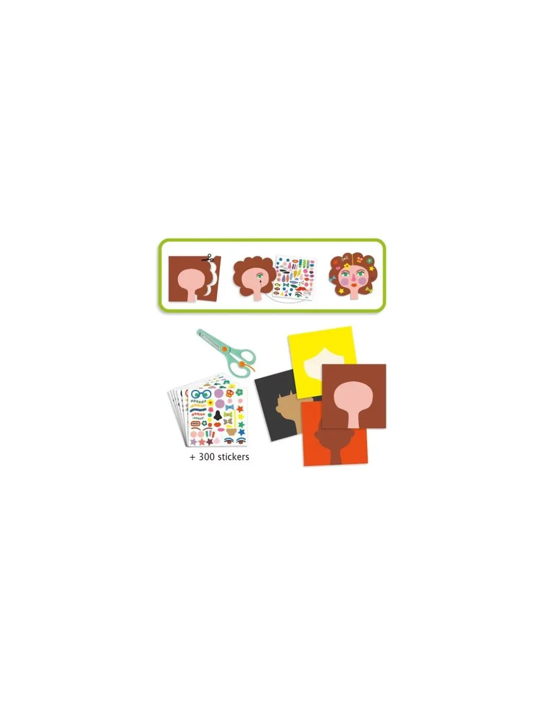 Créer avec des stickers coiffeur - Djeco