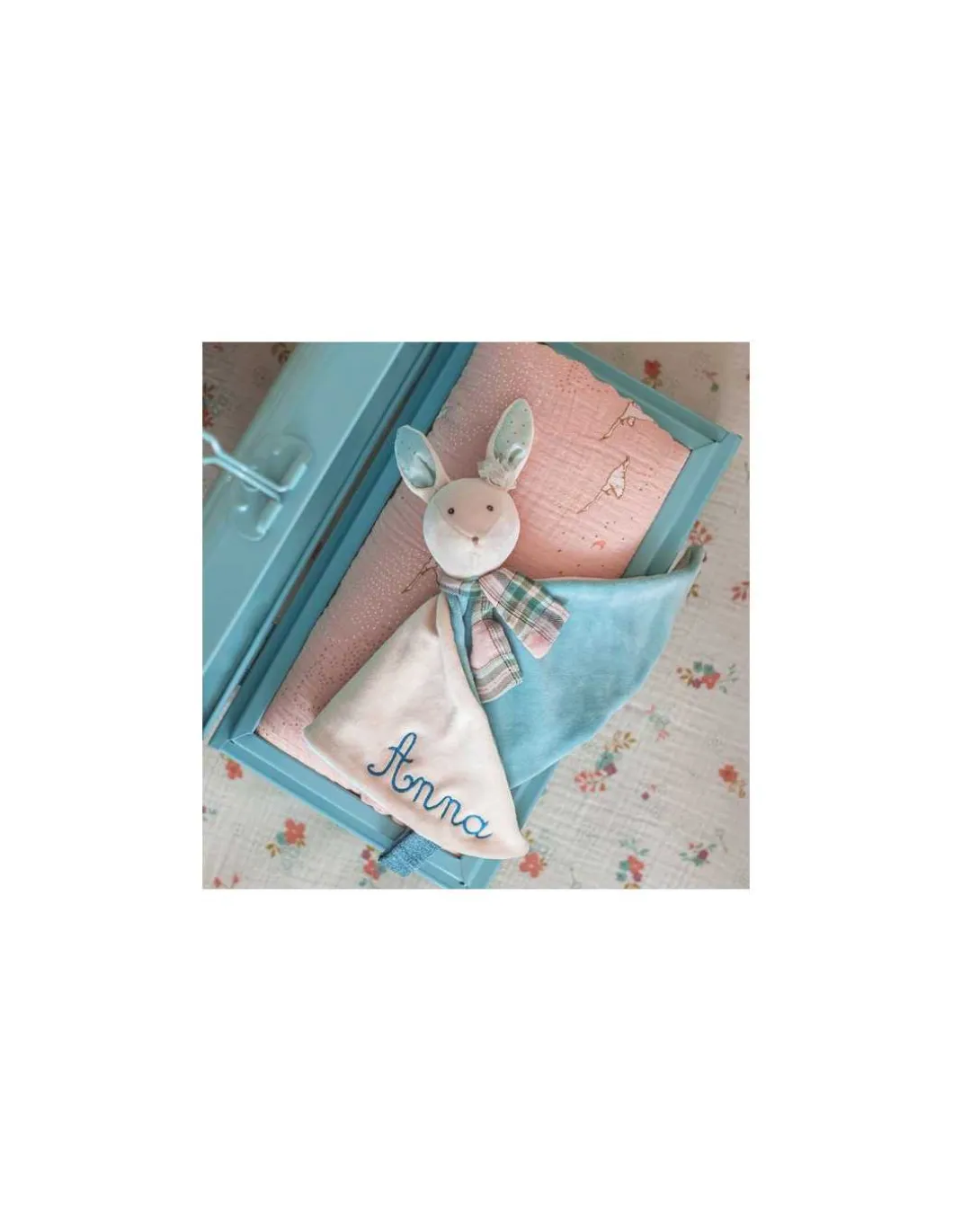 Doudou lapin bleu La petite école de danse - Moulin Roty