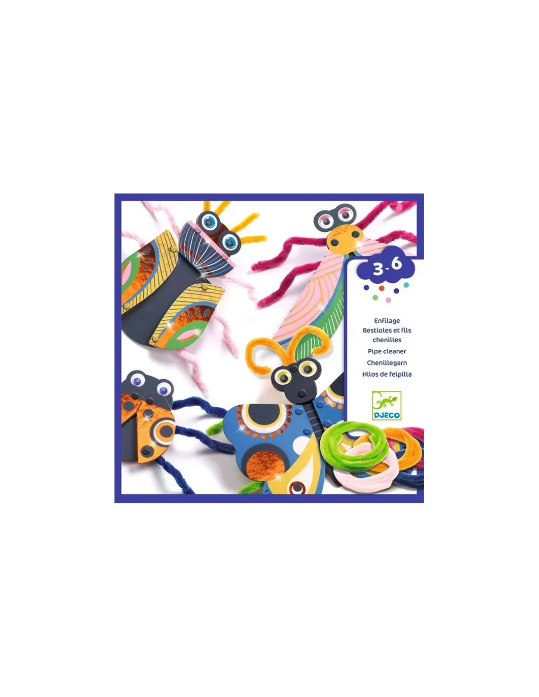Enfilage Bestioles en fils chenilles - Djeco