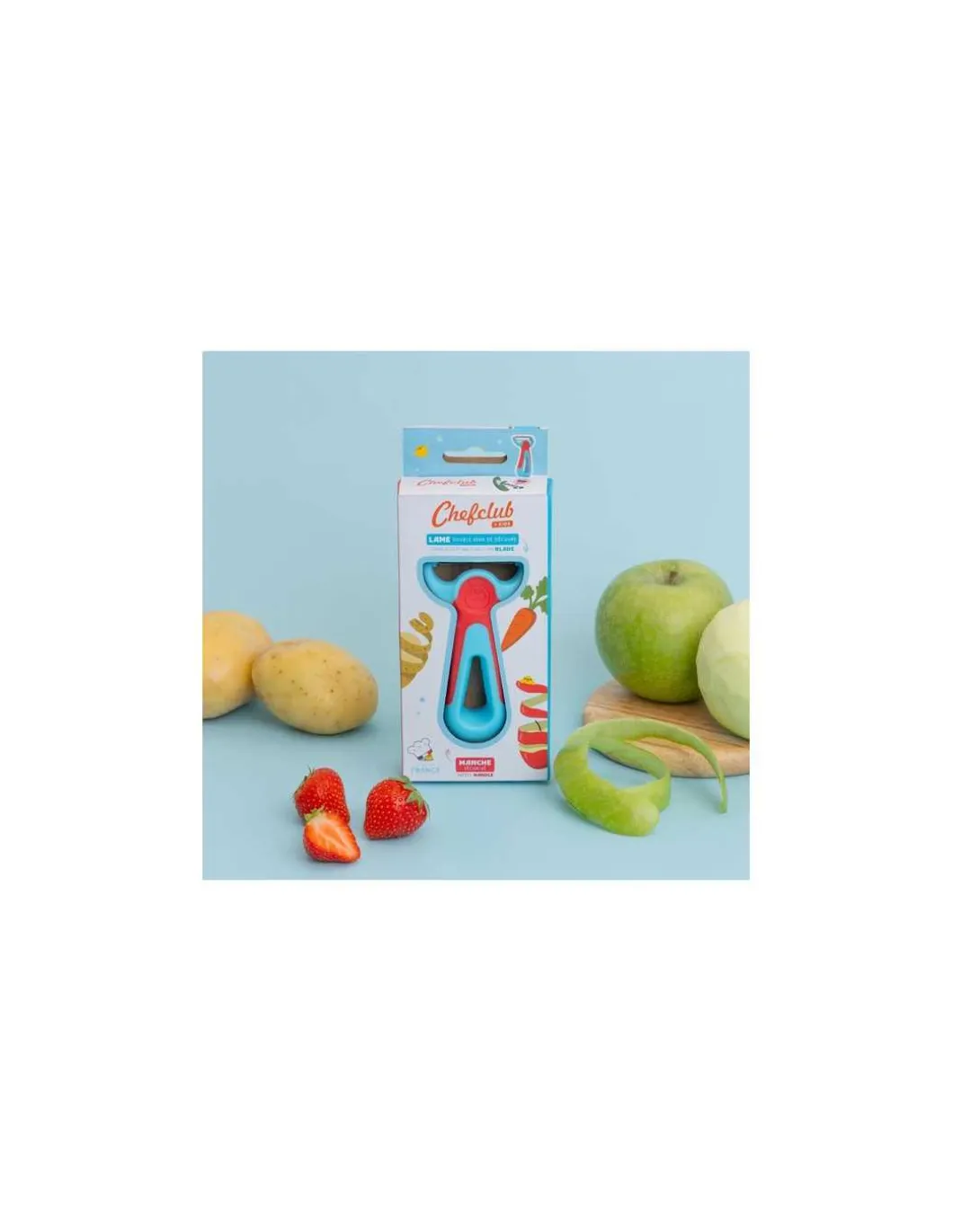 Eplucheur bleu et rouge - Chefclub Kids