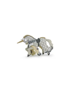 Figurine cheval du maître des armes cimier licorne - Papo