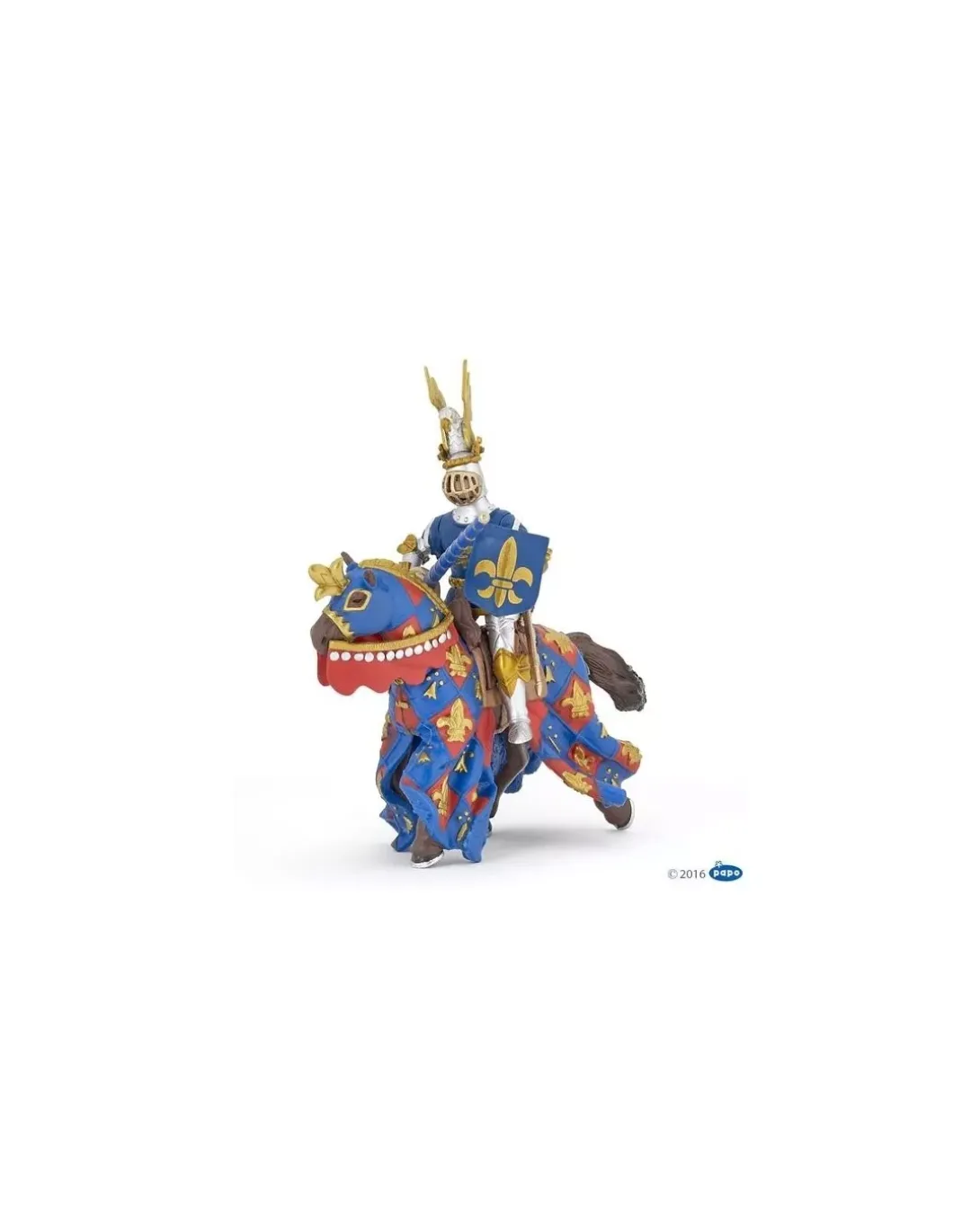 Figurine chevalier bleu fleur de lys - Papo
