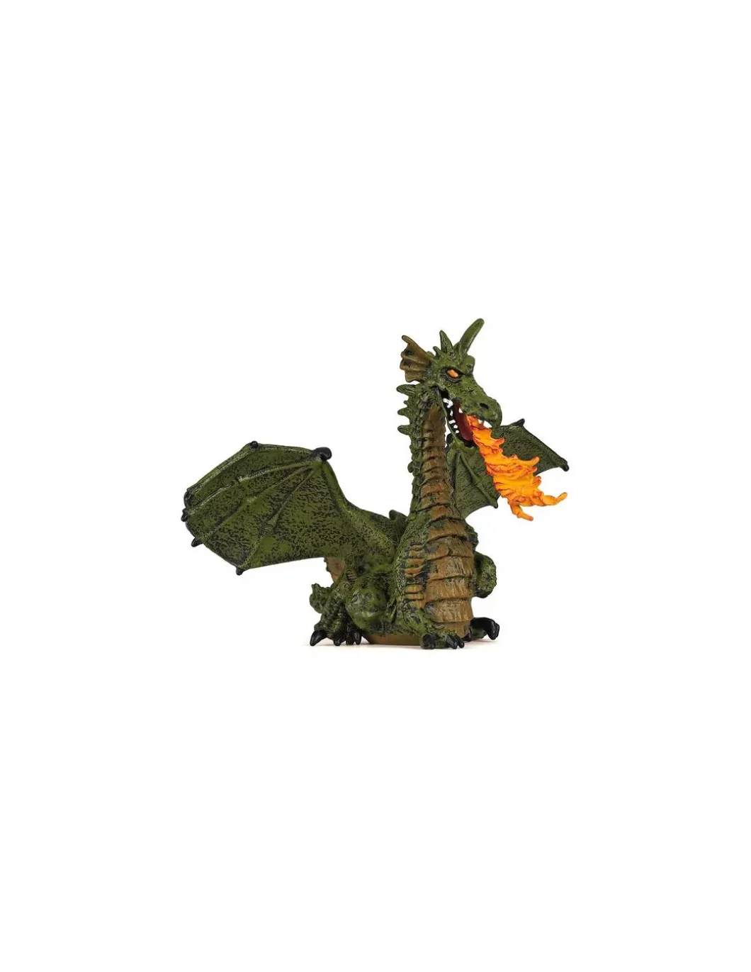 Figurine dragon ailé vert avec flammes - Papo
