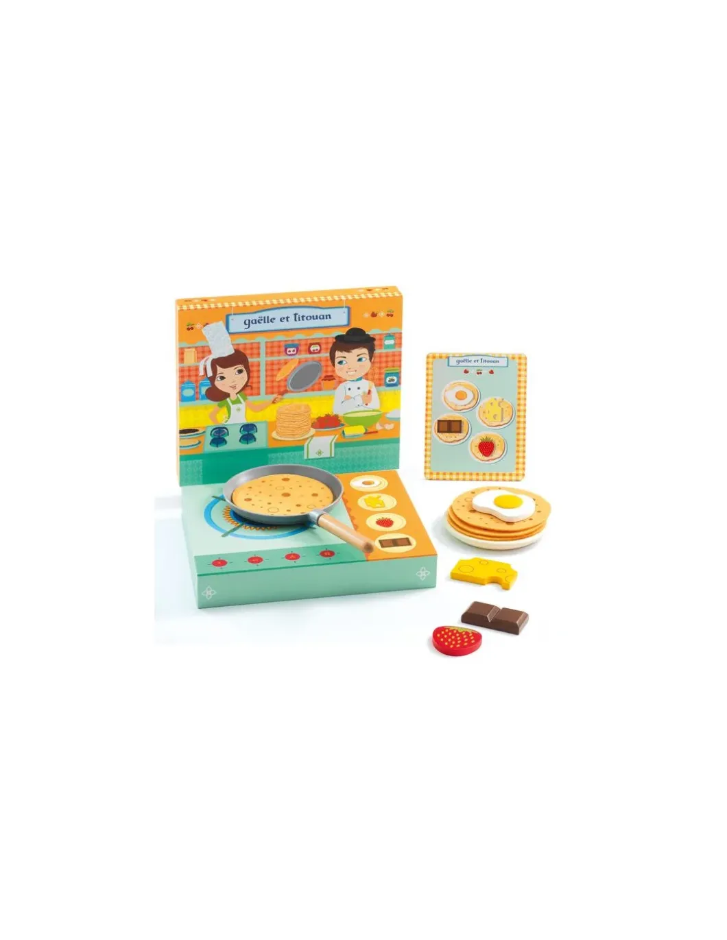 Gaëlle et Titouan atelier crêpe - Djeco