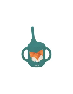 Gobelet avec paille en silicone Crunchy le renard - Sassi