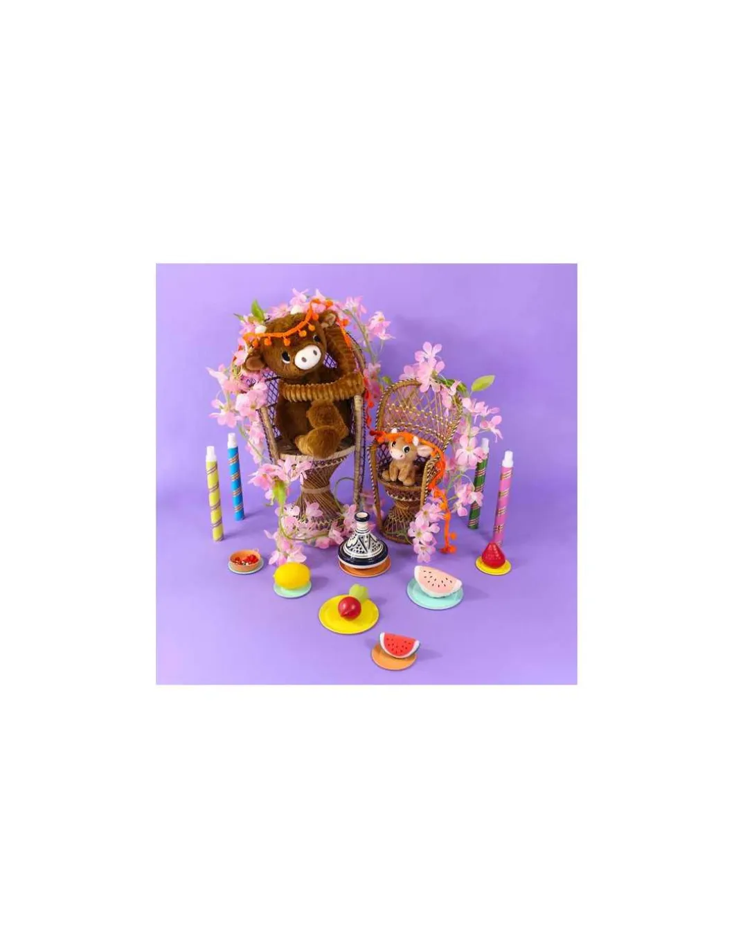 Hindou la vache marron maman et bébé - Les Ptipotos by Déglingos