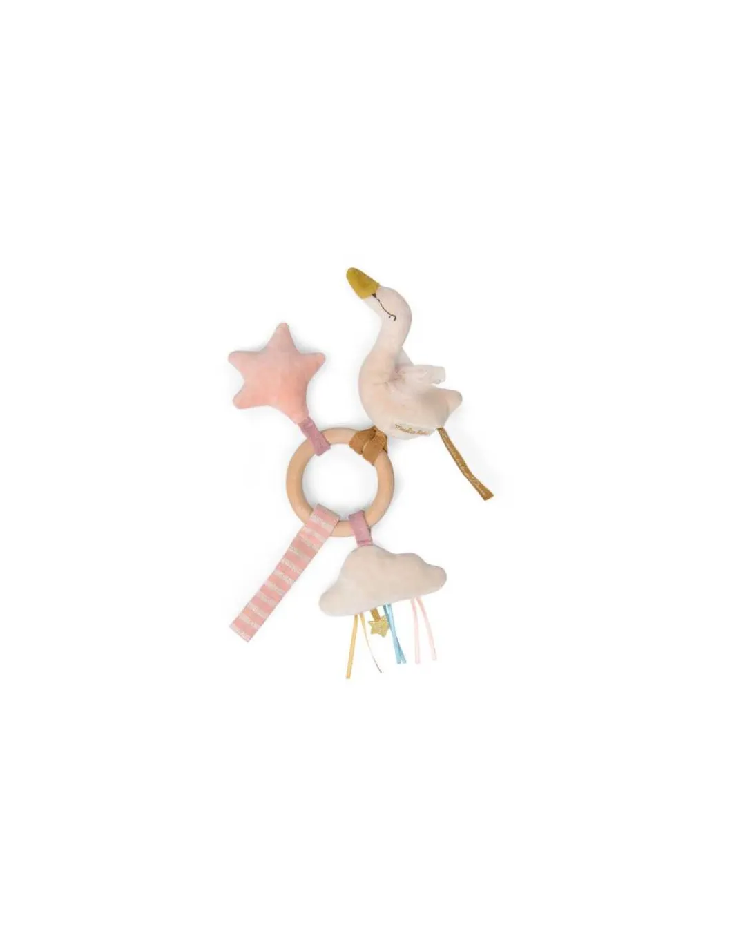 Hochet anneau bois cygne La petite école de danse - Moulin Roty