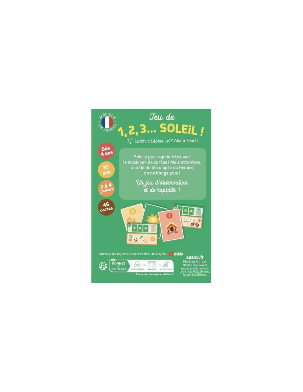 Jeu de cartes 1,2,3 soleil! - Auzou