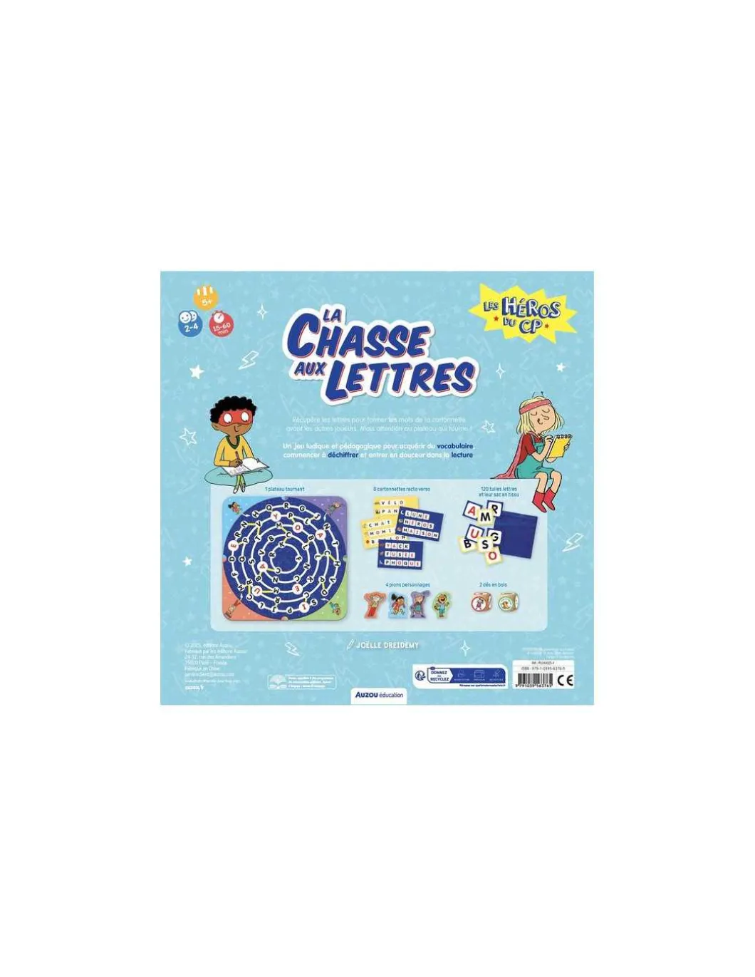 Jeu La chasse aux lettres Les héros du CP - Auzou