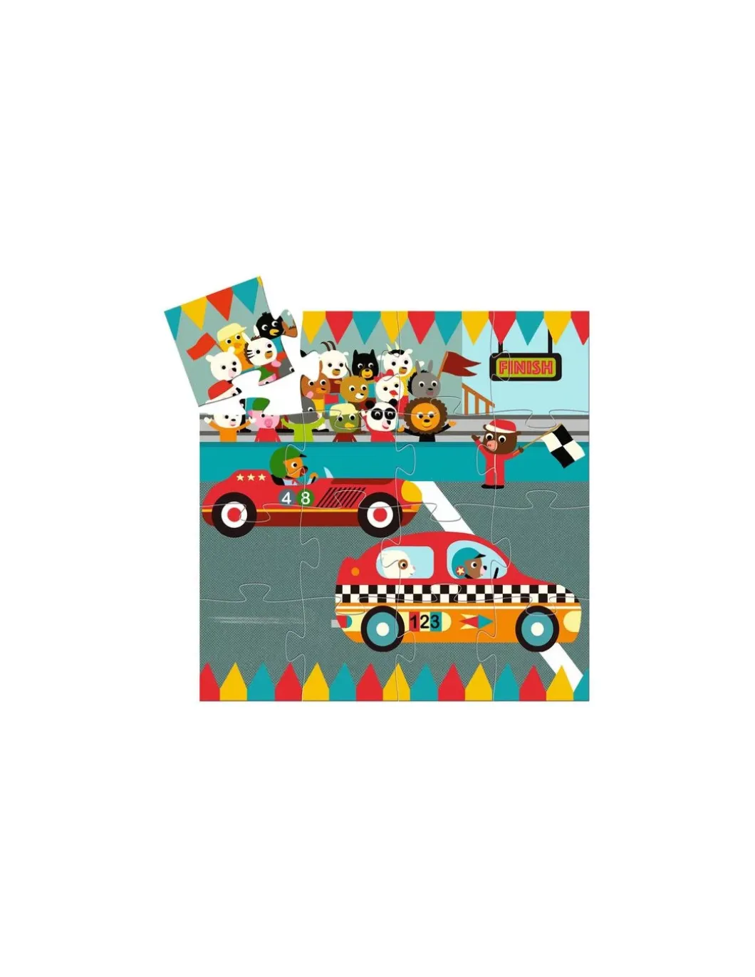 Le bolide puzzle 16 pièces - Djeco