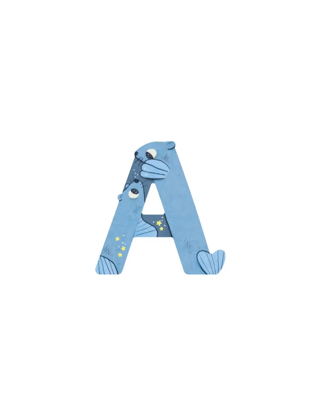 Lettre A bleu en bois - Moulin Roty