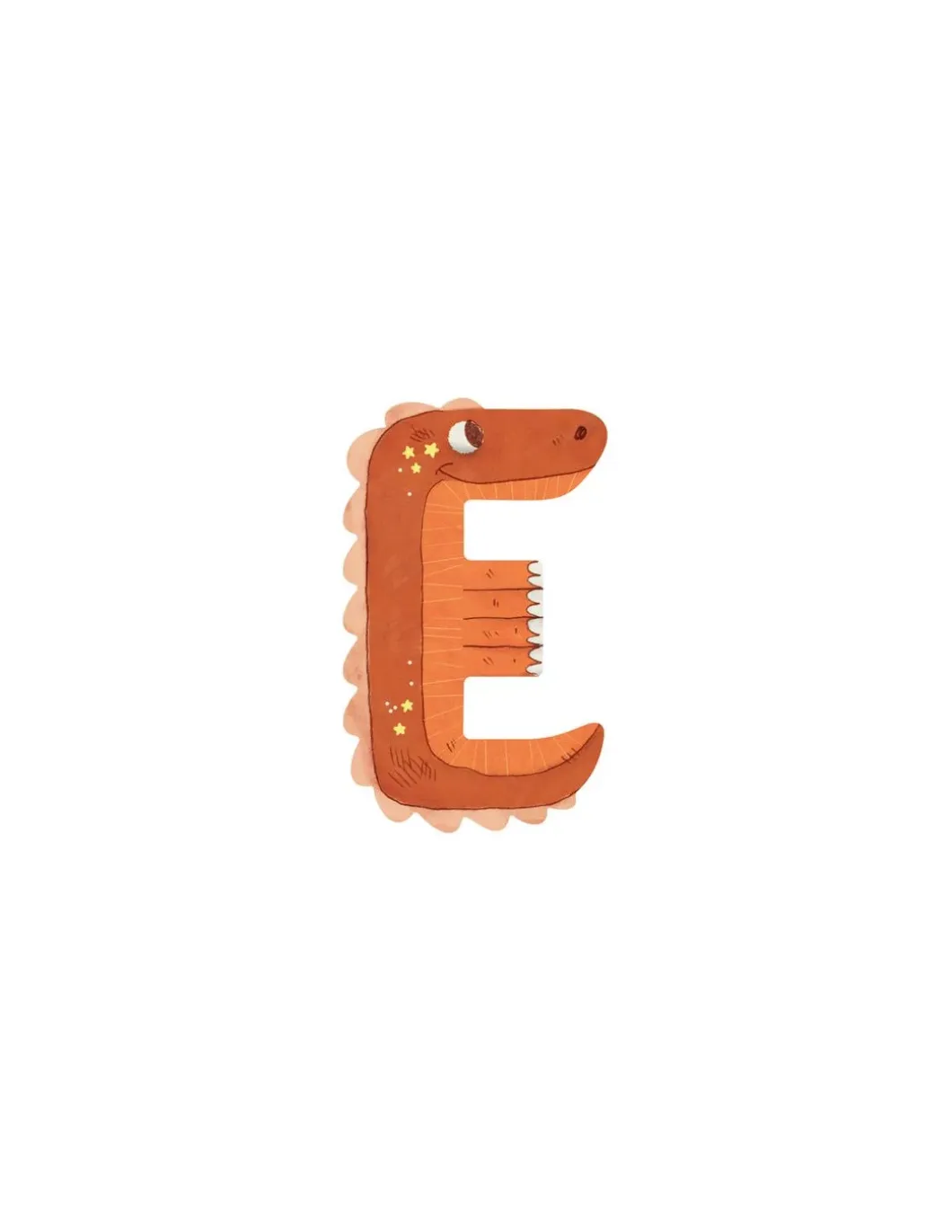 Lettre E orange en bois - Moulin Roty