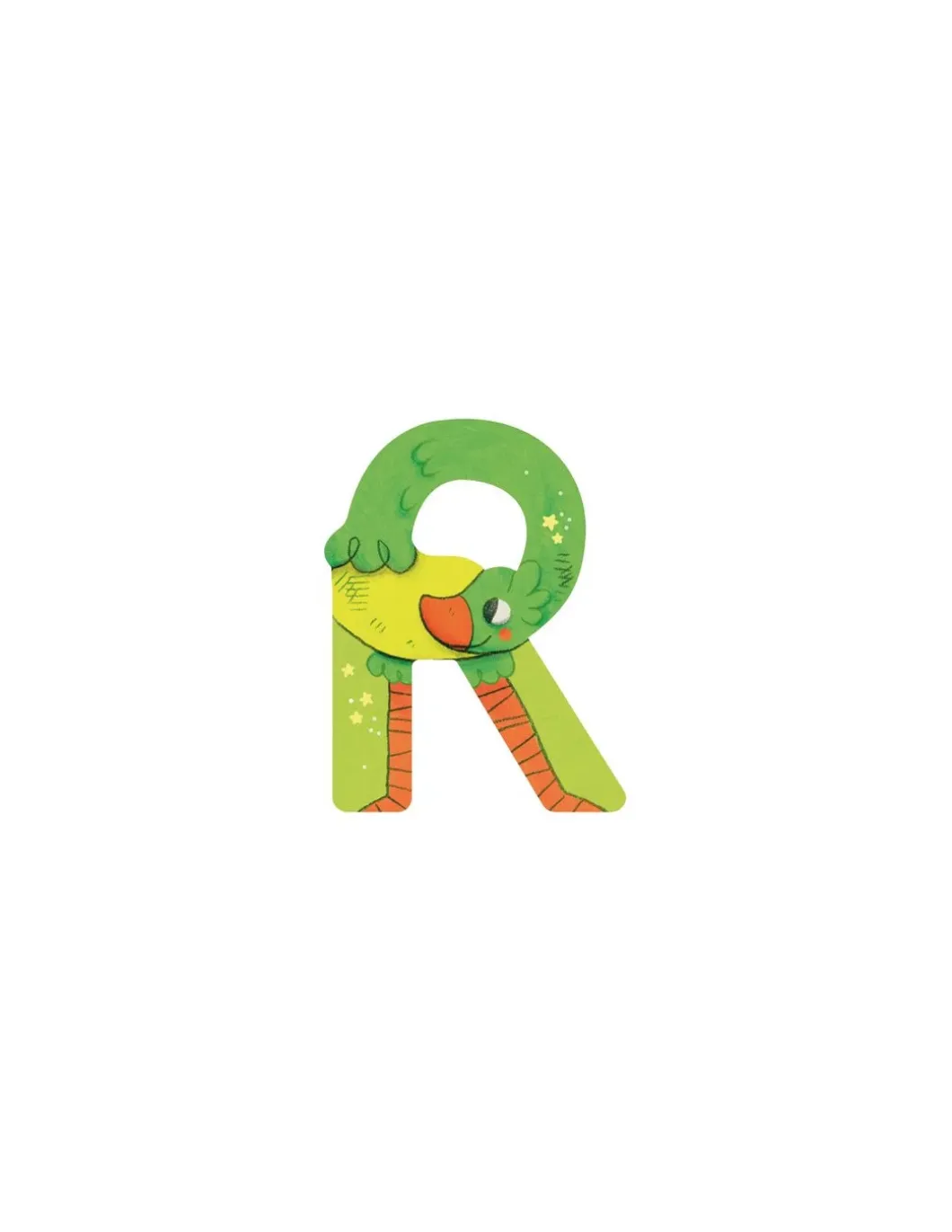 Lettre R vert en bois - Moulin Roty