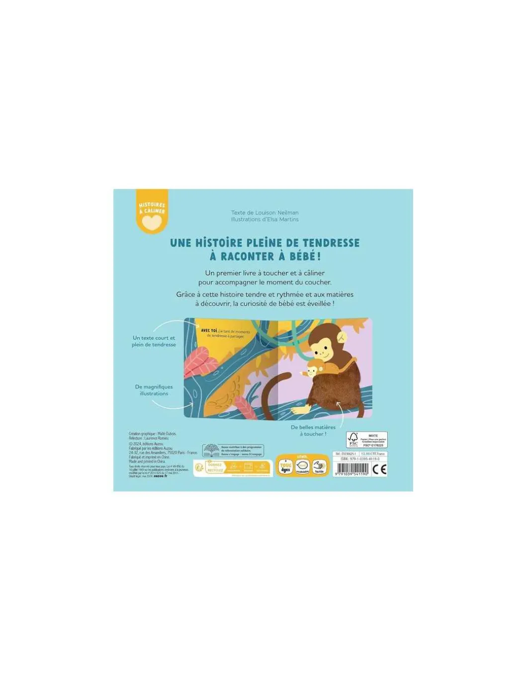 Livre à toucher toujours avec toi - Auzou