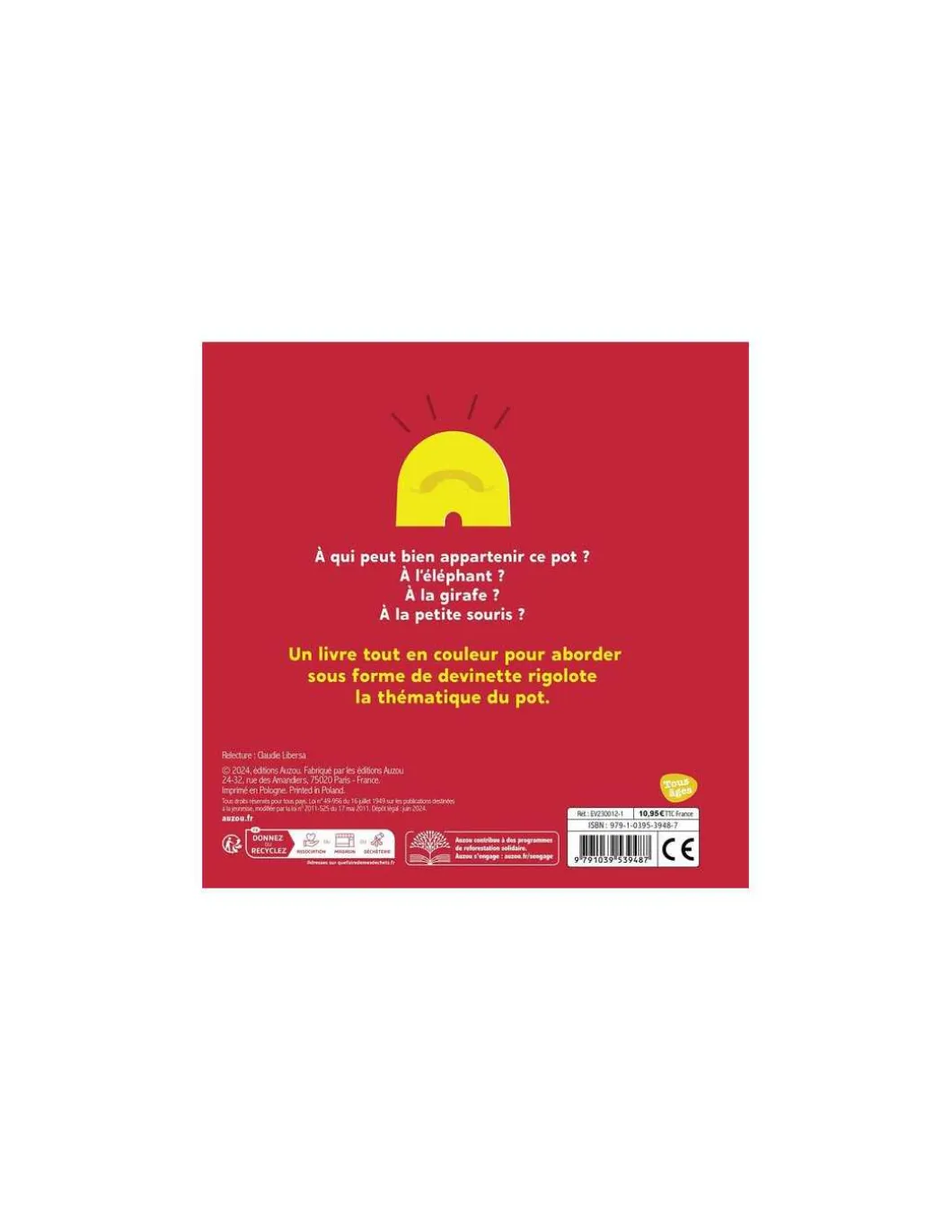 Livre A qui est ce pot? - Auzou