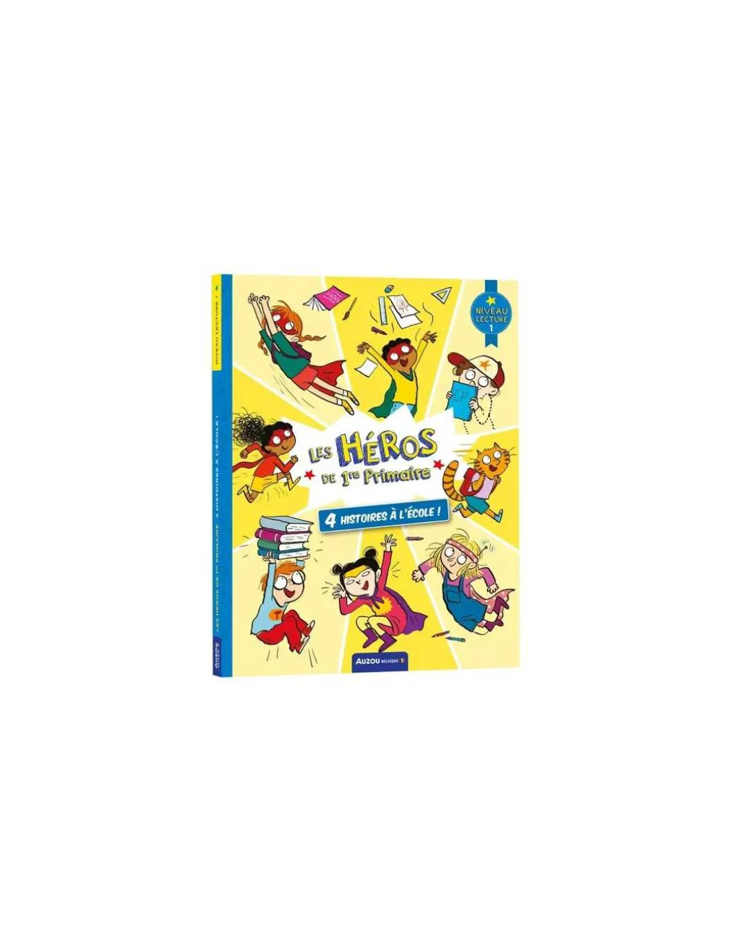 Livre Les Héros de 1re Primaire niveau 1 - 4 histoires à l'école ! - Auzou