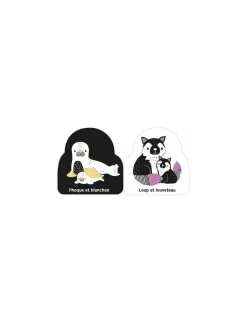 Livre poussette noir et blanc bébés animaux - Auzou