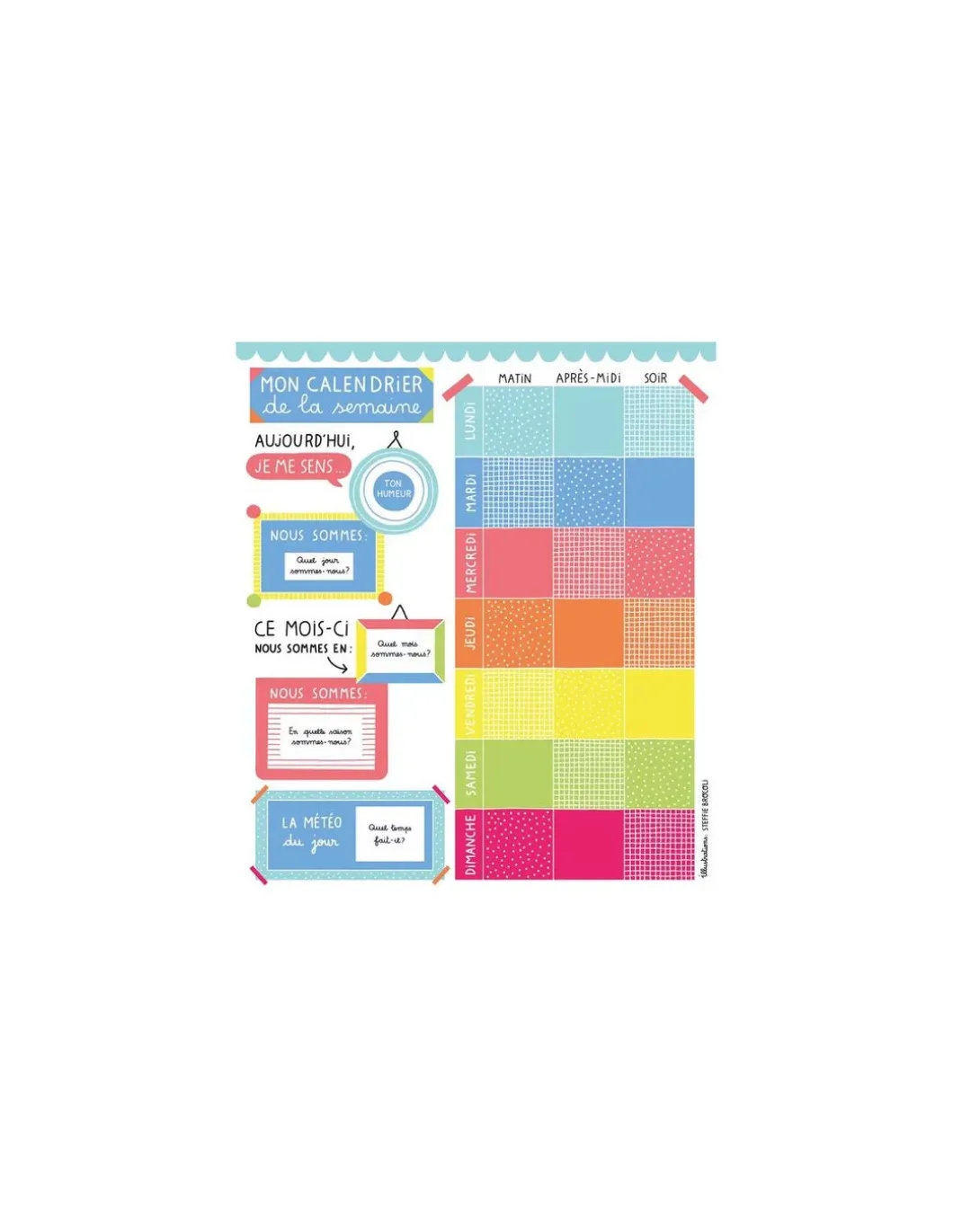 Ma première pochette d'aimants calendrier de la semaine - Auzou