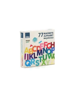 Magnets alphabet majuscules bois 77 pièces - Vilac