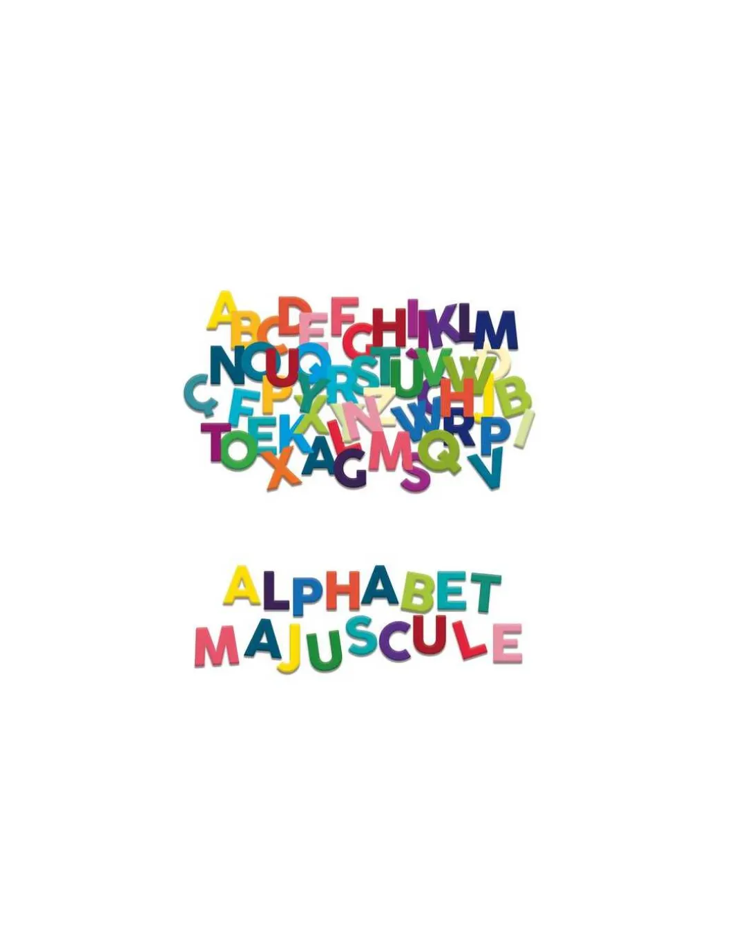 Magnets alphabet majuscules bois 77 pièces - Vilac