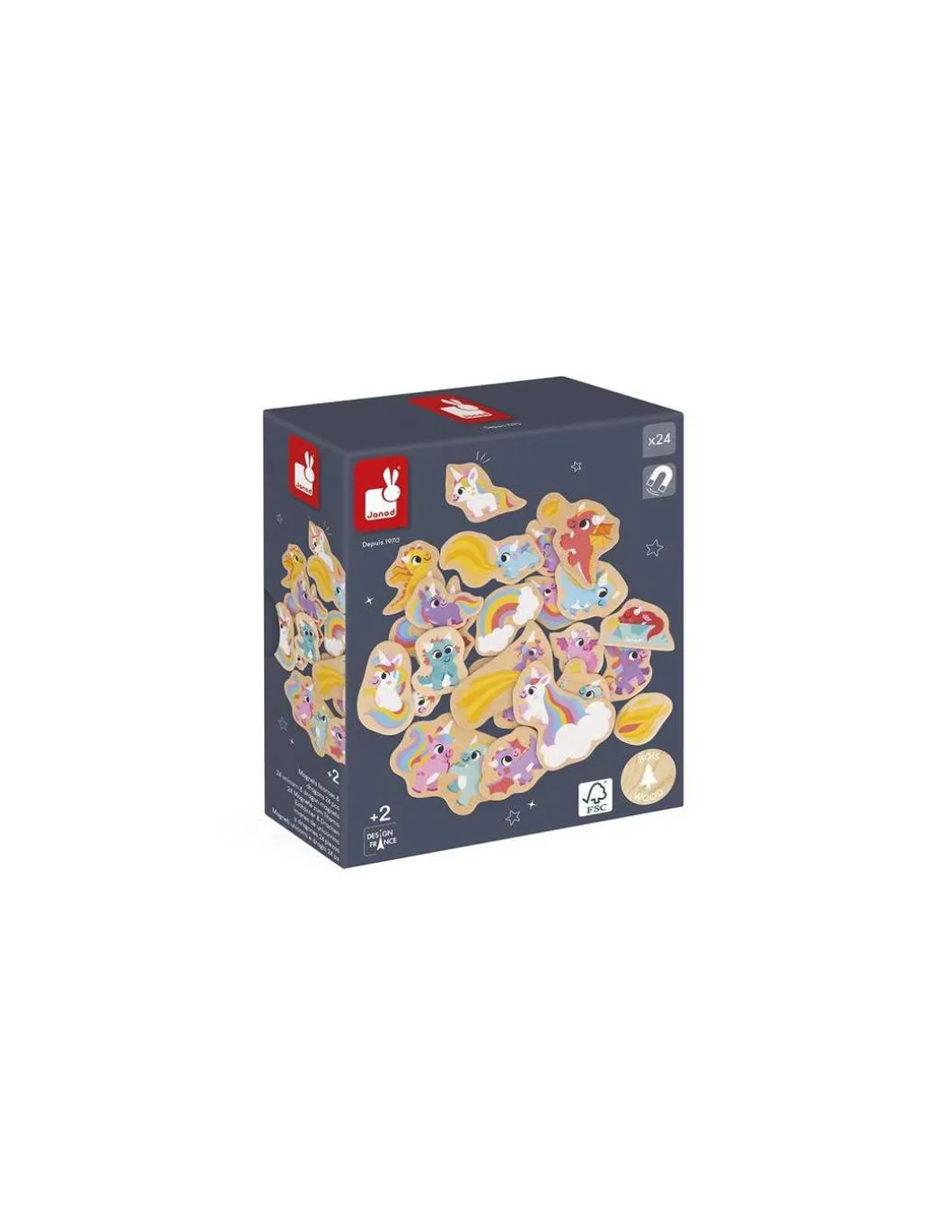 Magnets Licornes et dragons 24 pièces - Janod