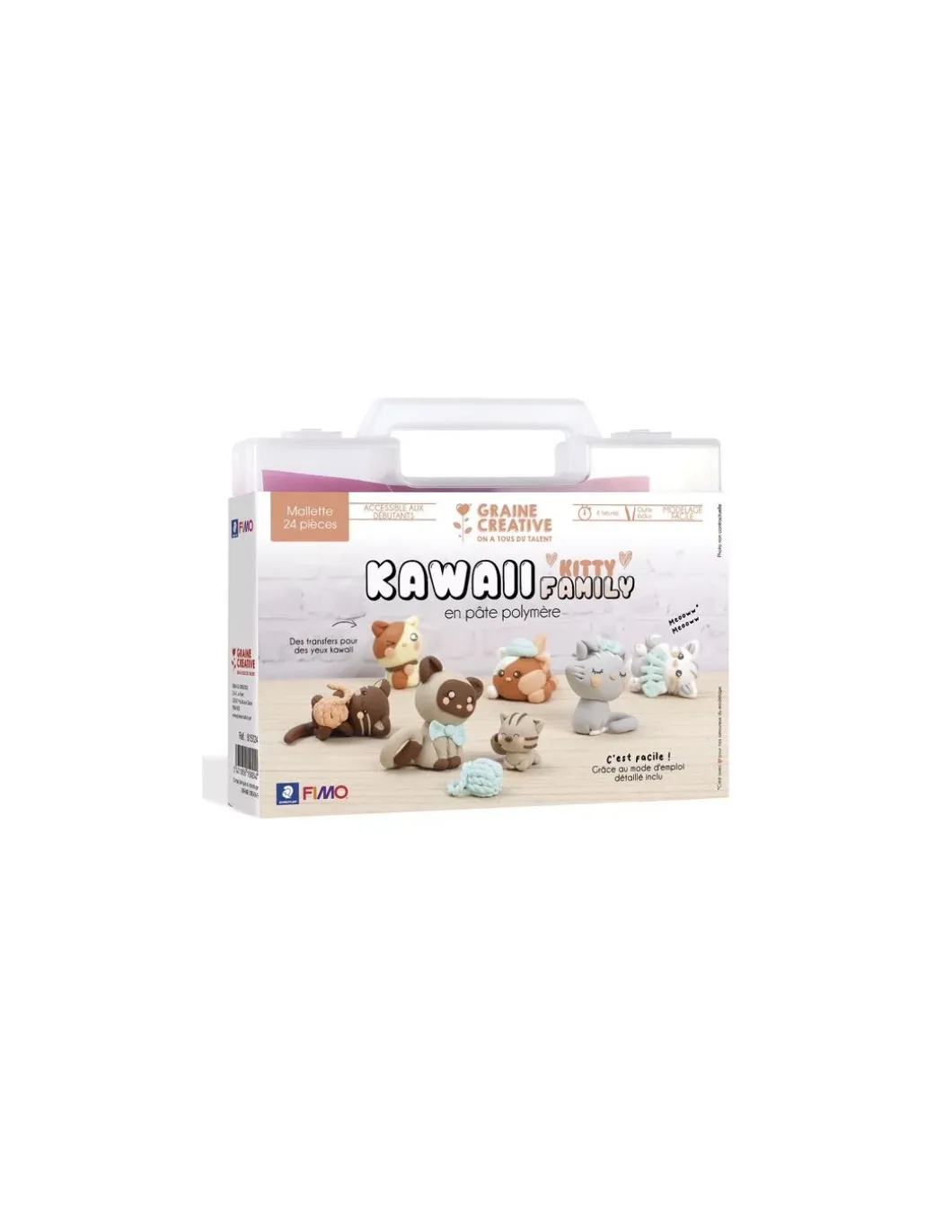 Mallette Kawaii kitty family pâte FIMO - Graine créative