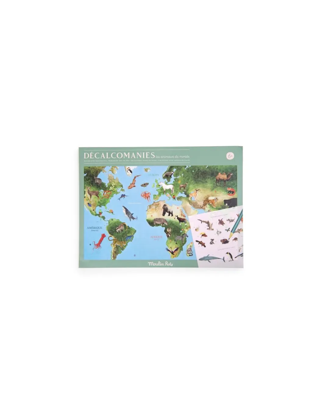 Mappemonde avec décalcomanies Tout autour du monde - Moulin Roty
