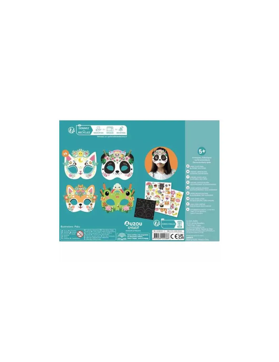 Masques Kawaii à décorer - Auzou