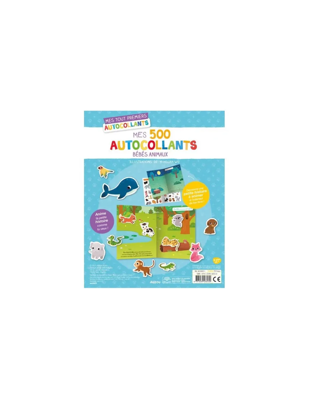 Mes 500 Autocollants bébé animaux - Auzou