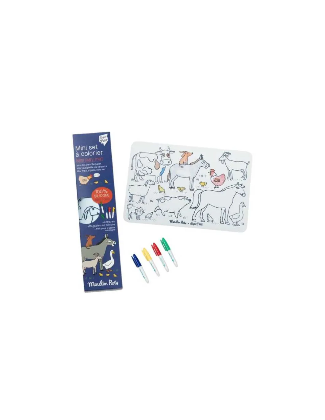 Mini set à colorier et 4 feutres Aujourd'hui c'est Mercredi - Moulin Roty