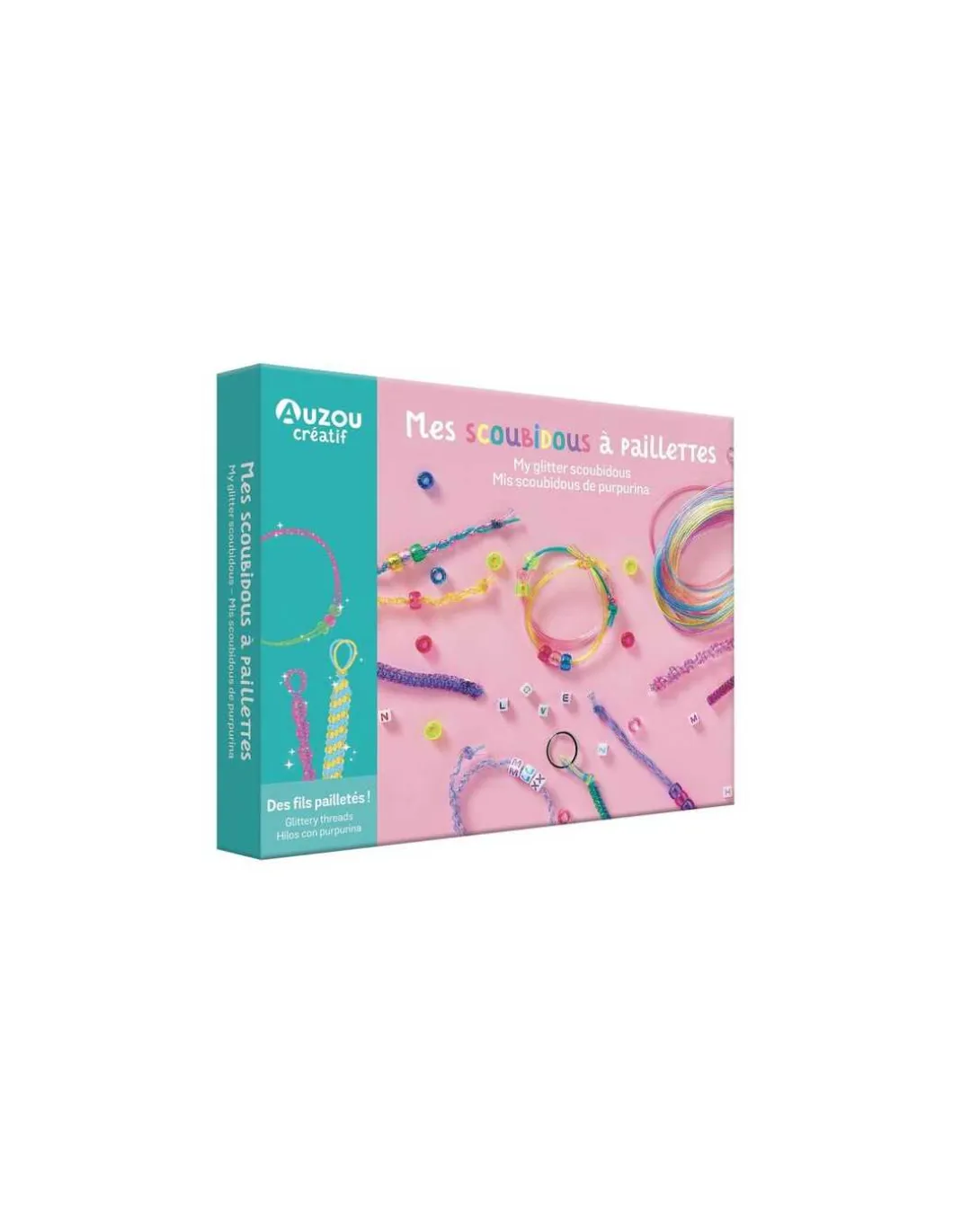 Mon coffret d'artiste mes scoubidous à paillettes - Auzou