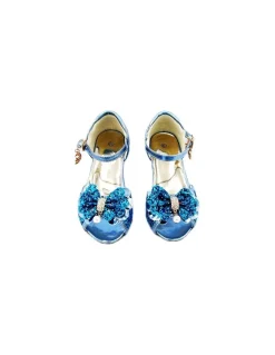 Mules à Nœuds et Paillette Bleu 3 - 4 ans - Labay