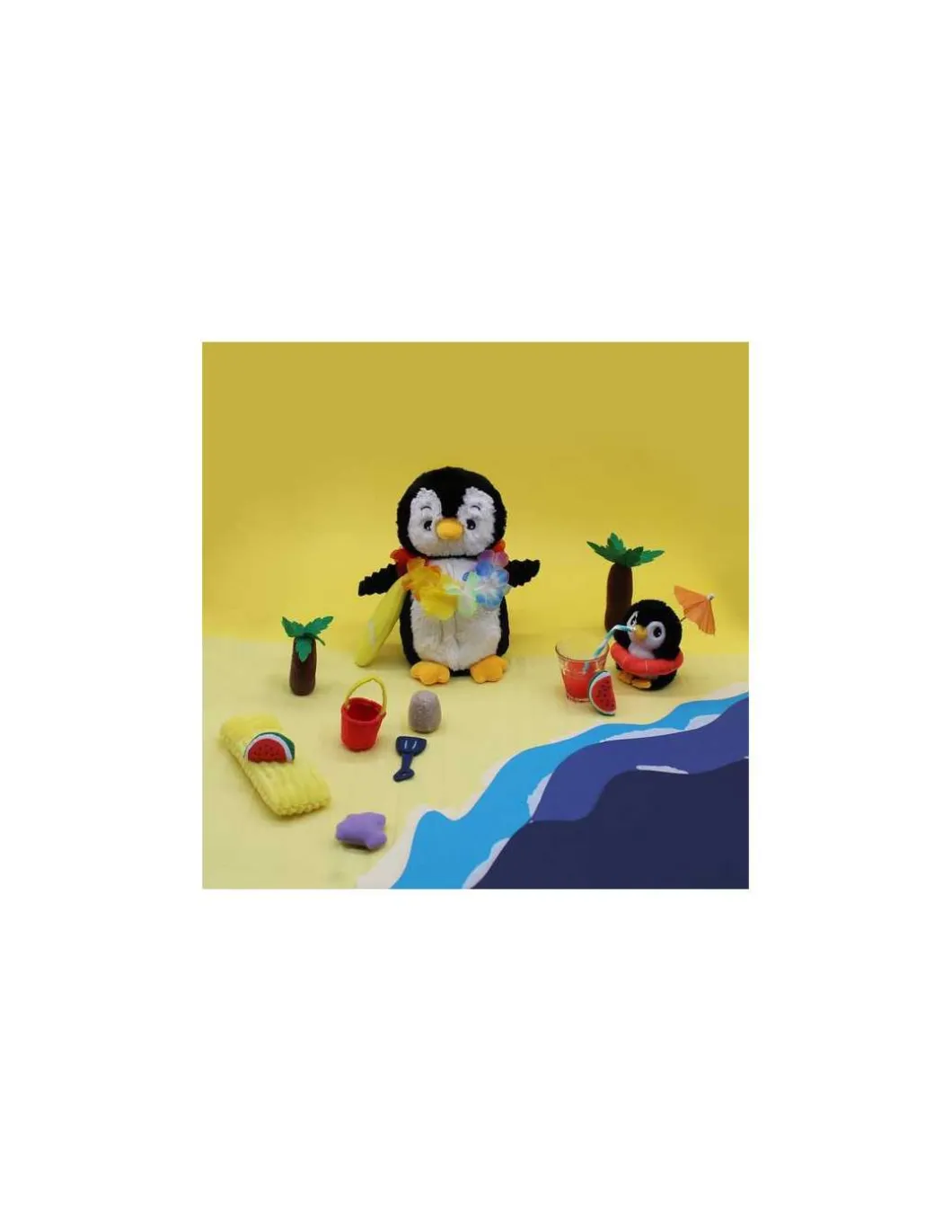 Peluche Iglou le pingouin maman et bébé noir - Les Ptipotos by Déglingos