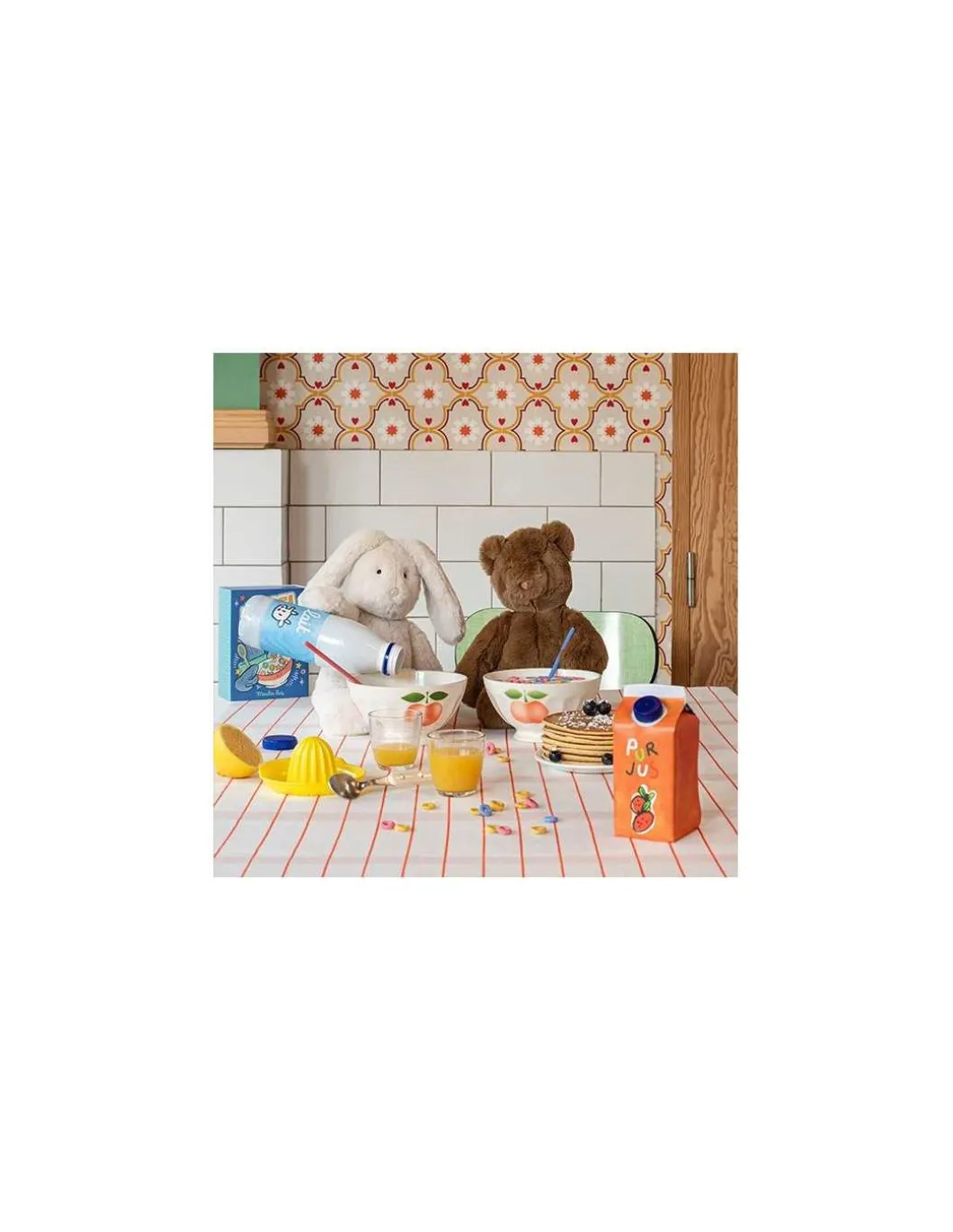 Peluche Lapin crème Arthur et Louison - Moulin Roty
