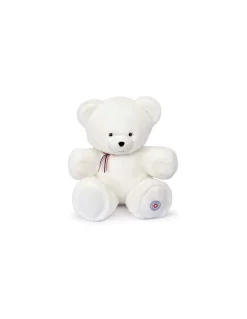 Peluche L'ours français 35 cm blanc flocon