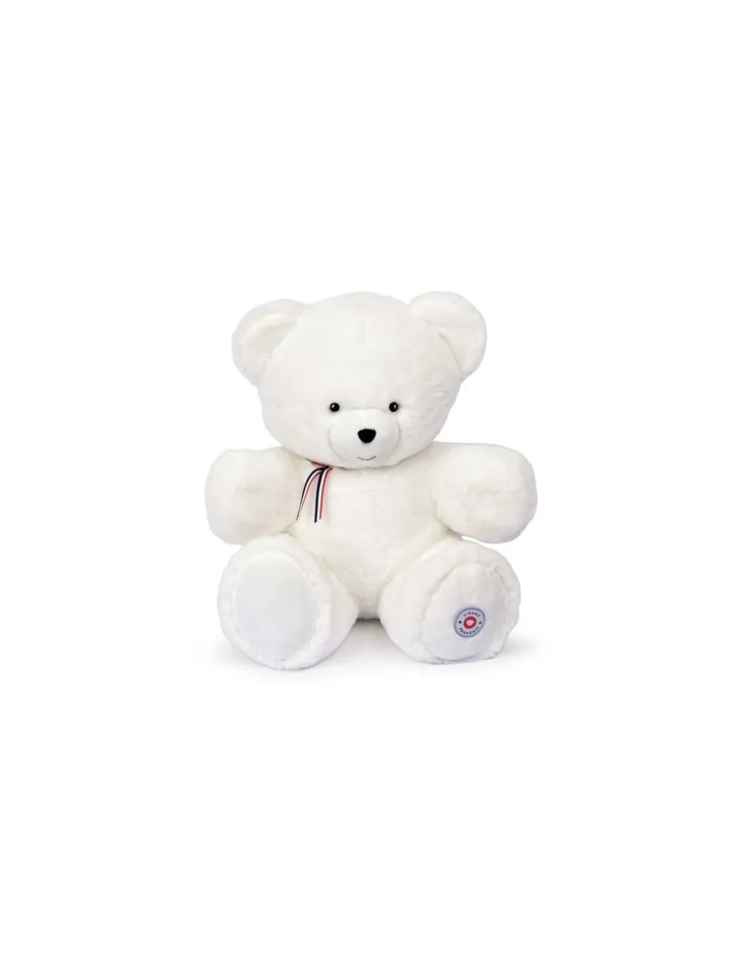 Peluche L'ours français 35 cm blanc flocon