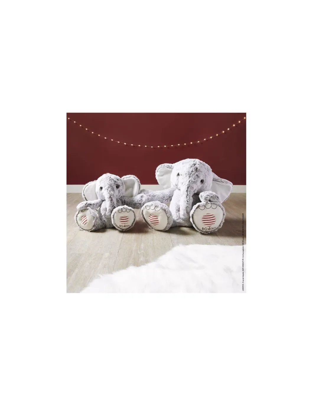 Peluche éléphant Noa 38 cm - Rouge Kaloo