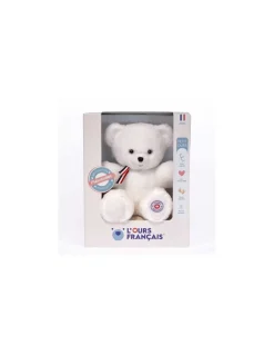 Peluche petit ours blanc L'ours français 25 cm